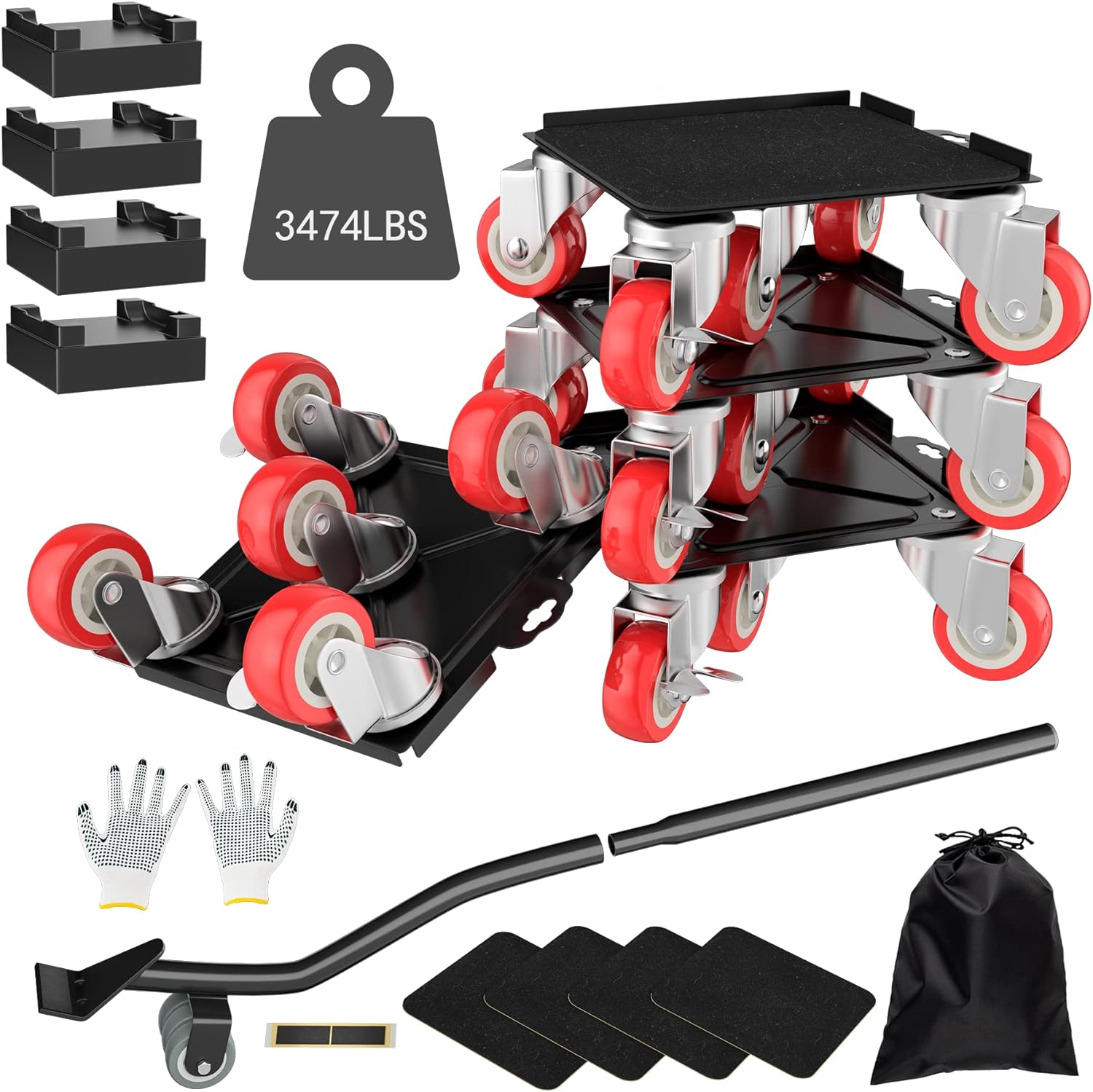 Furniture Dolly,Furniture Movers with 5 Wheels,Carbon Steel Panel Heavy