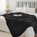 Fleece Blanket Black Throw Blankets for Couch & Bed, Luxury Plush Cozy Fuzzy Blanket 50x60 inches