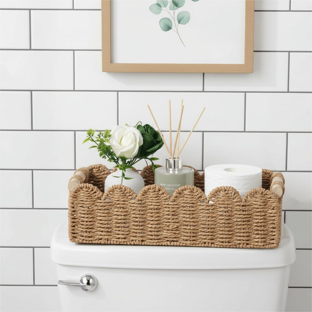 Storage Basket, Small Living Room, Bedroom Decor Baskets for Over Toilet