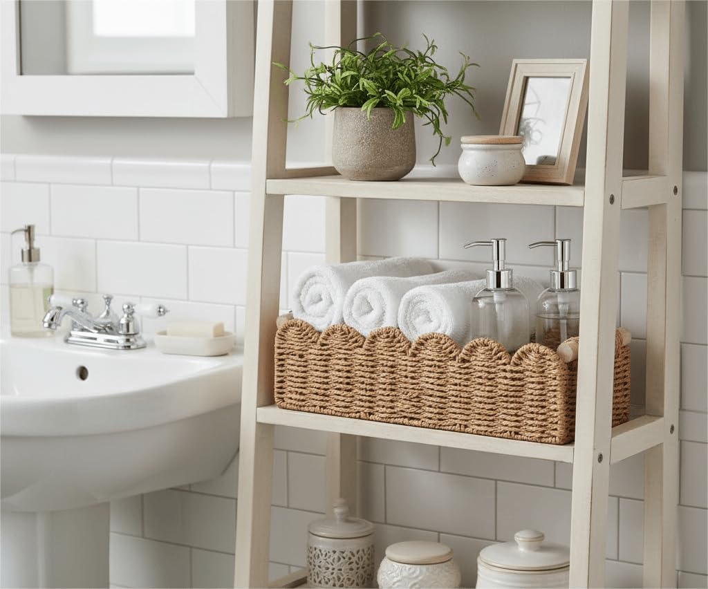 Storage Basket, Small Living Room, Bedroom Decor Baskets for Over Toilet